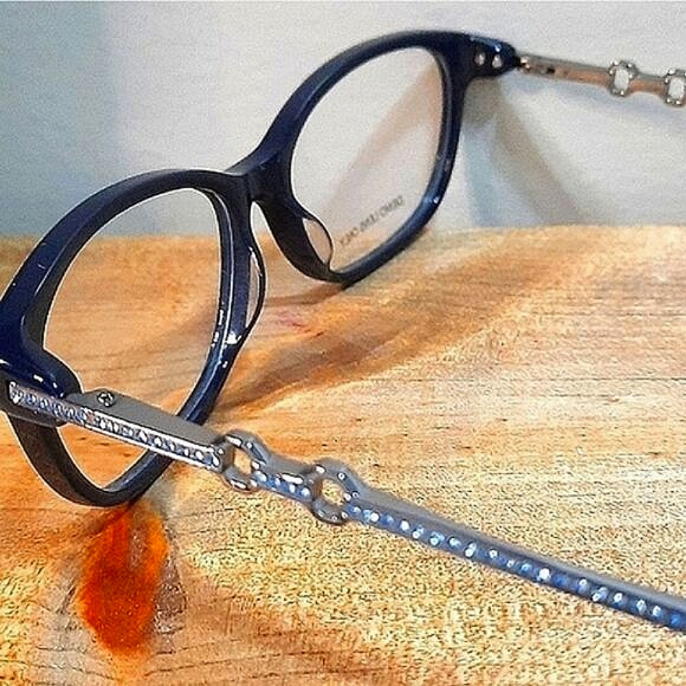 NEW Sassy Eyeglass Frame Women, Navy BLING, Rx'able, 54 15 140, cat eye, glasses